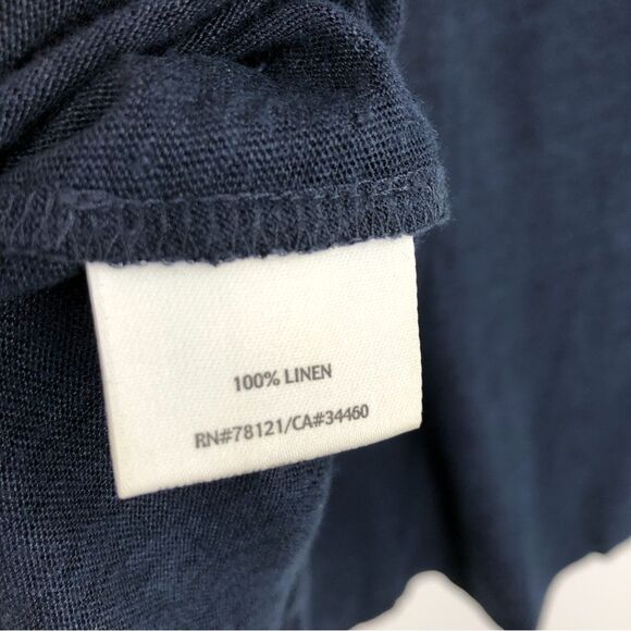 Eileen Fisher 100% Linen Skirt Womens Petite Small Navy Pull On Stretchy Waist - Picture 4 of 9